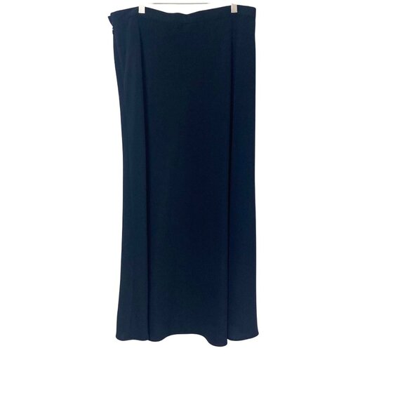 VTG Lauren Ralph Lauren Chiffon Maxi Skirt Womens 16 Navy Blue Holiday Evening - Picture 8 of 8